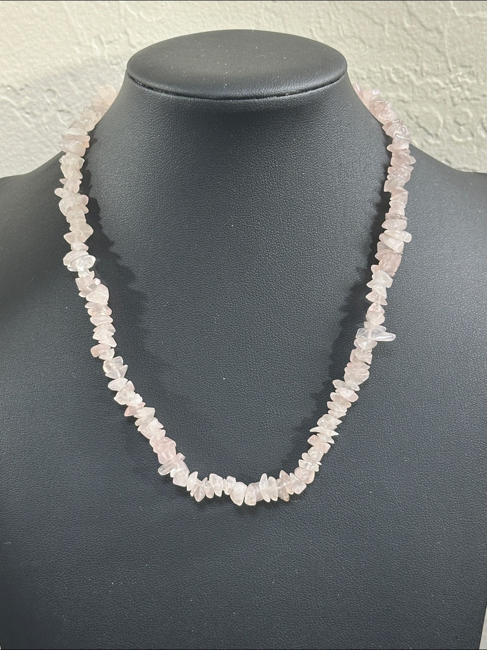Rose Quartz 16” Chip Necklace Or Double As Bracelet